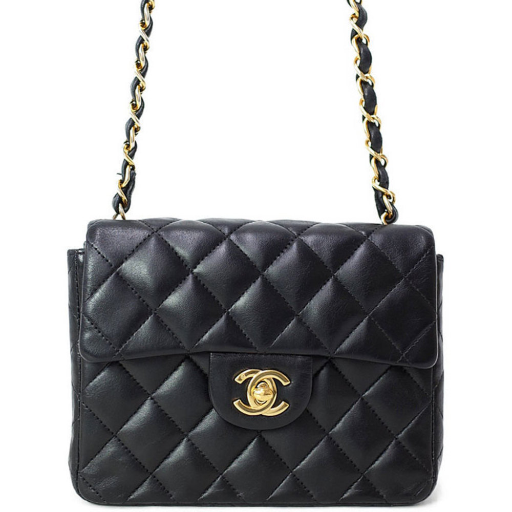 Chanel Mini Matelasse Chain Shoulder Bag Black
